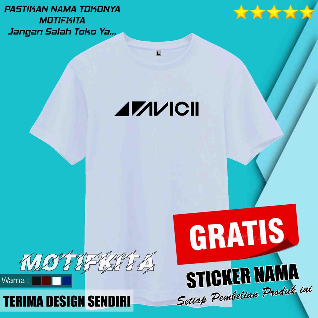 Baju Distro  Kaos AVICII Simple  keren Pria     Motifkita