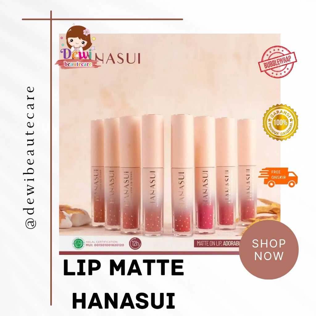 LIP MATTE HANASUI/MATTEDORABLE LIP MATTE HANASUI/LIPMATTE BOBA HANASUI-BPOM