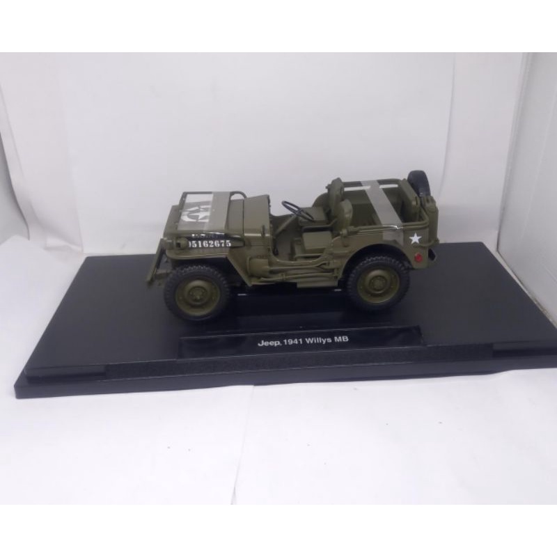 diecast miniatur mobil jeep willys 1:18 perang army tempur tentara tni