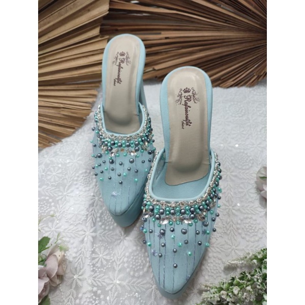 sepatu syantika babyblue motif tergantung stok tinggi 12cm