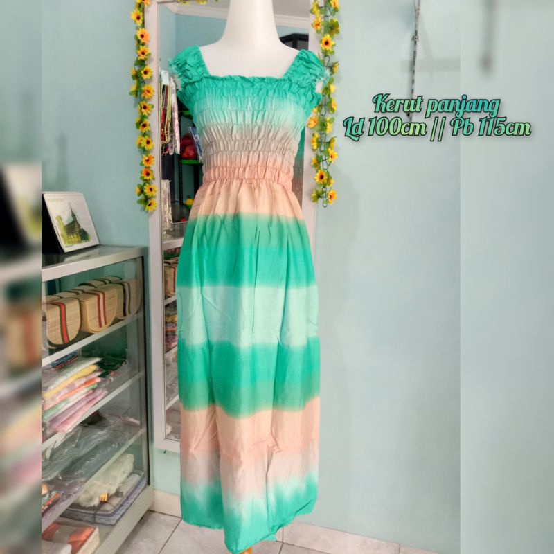 dress kerut panjang // daster bali