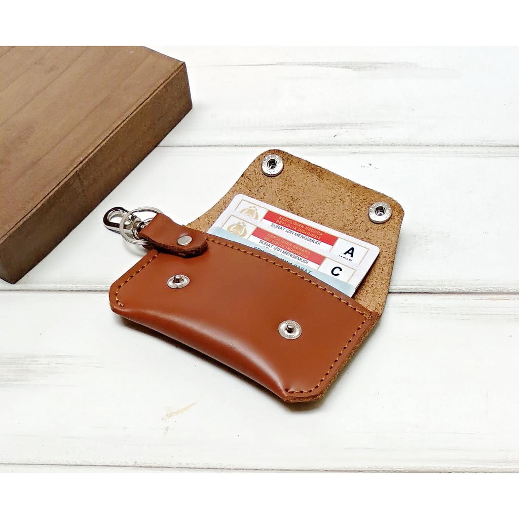 Dompet Kulit Kartu Gantungan Kunci