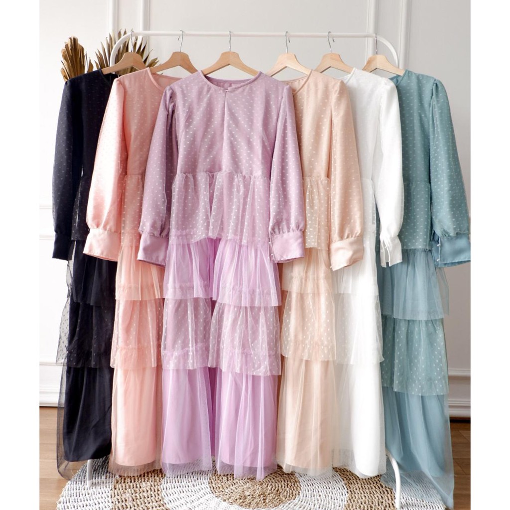 JULIA TULLE DRESS / DRESS PESTA / DRESS KONDANGAN / BAJU SERAGAMAN / BUSUI FRIENDLY