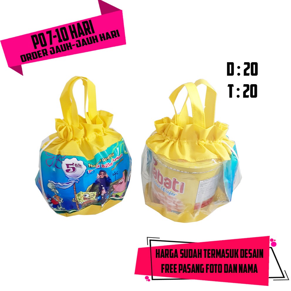 

Tas Souvenir Ultah Model Serut Mika Pre Order