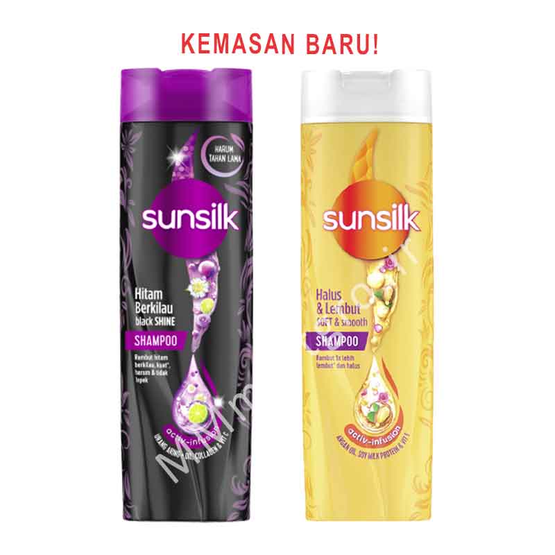 Sunsilk/ Shampo Rambut/ Shampo/ Black Shine/ Soft &amp; Smooth/ 160ml