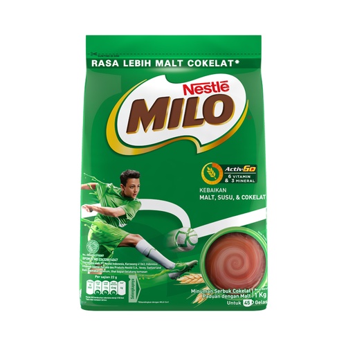 

Milo Active go 1Kg / Milo Coklat Malt / Minuman Coklat Malt 1kg