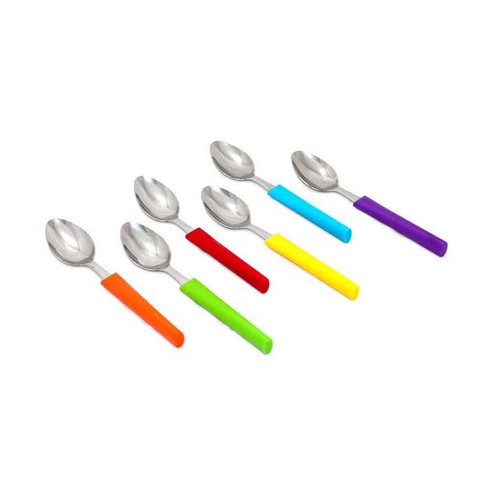 Oxone OX-604 6Pcs Rainbow Tea Spoon Set Sendok Teh Pelangi