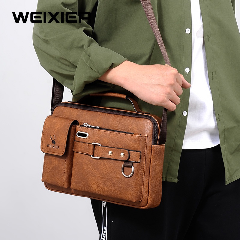 WEIXIER D234 Tas Selempang Pria Kulit Sling Bag Premium WK-SBY