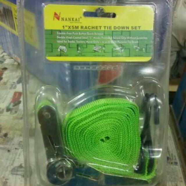 RACHET TIE DOWN NANKAI 1&quot; × 5 MTR / ALAT IKAT BARANG DI MOTOR