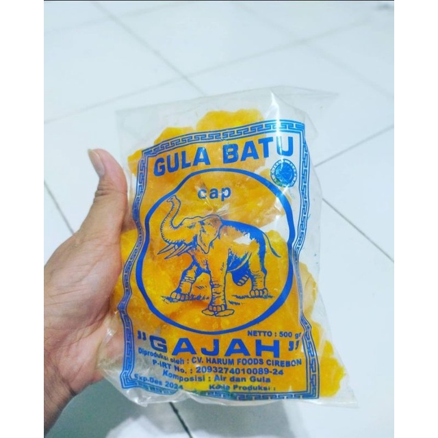 

Gula Batu Madu Cap Gajah Asli Khas Kota Cirebon Kemasan 500 Gram