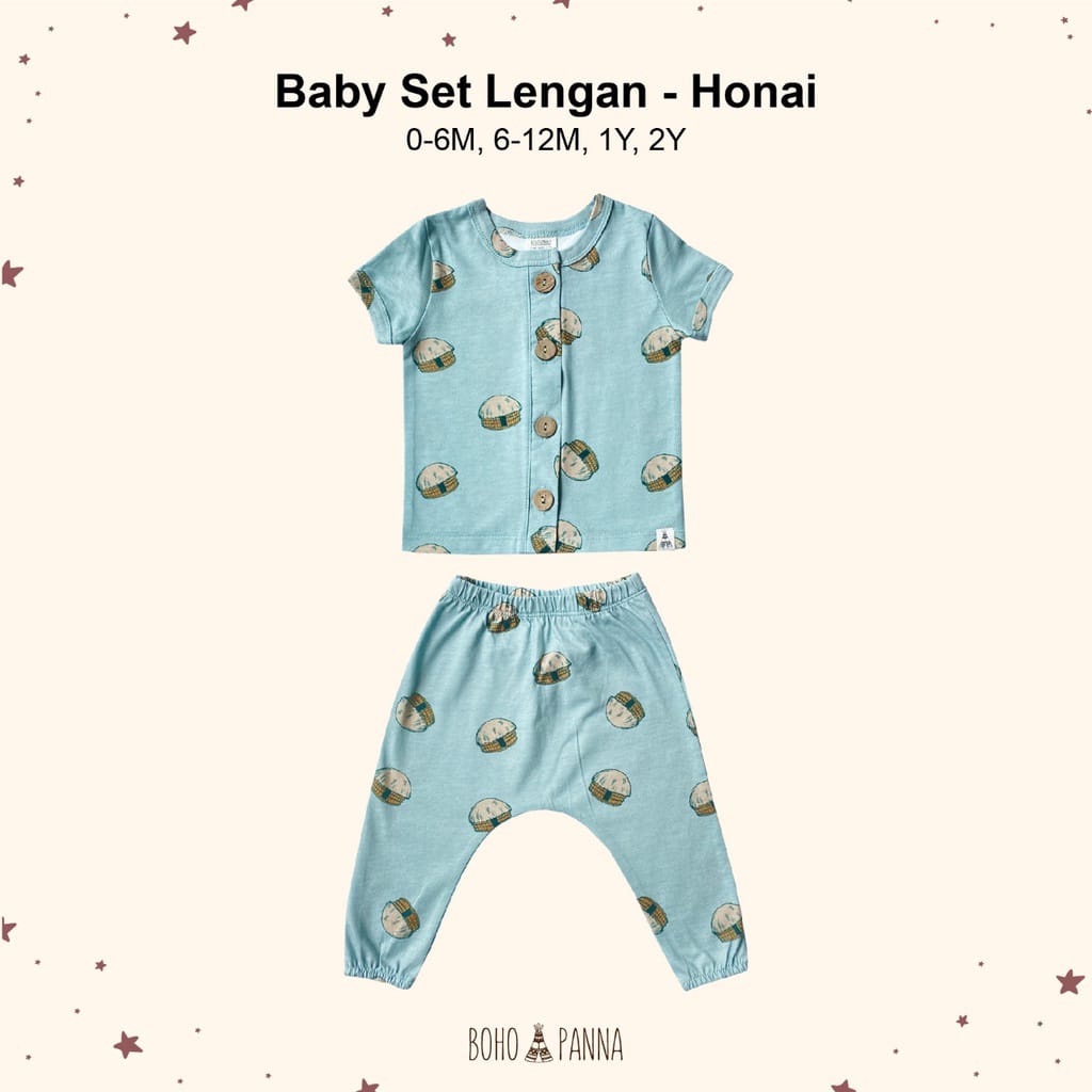 Bohopanna Baby Set Lengan Motif – Setelan Baju Anak Lengan Pendek Celana Panjang Premium Cotton Adem