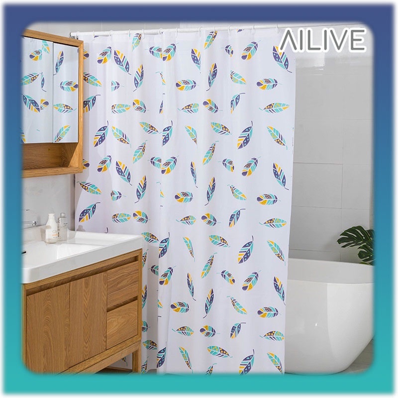 Tirai Kamar Mandi Motif 180x180cm Anti Air PEVA / Shower Curtain Bathroom / Tirai Shower Tebal Premium