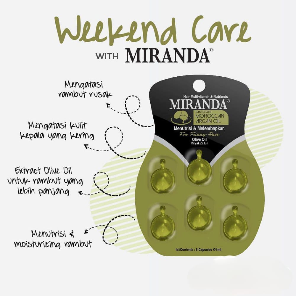 Miranda Hair Vitamin Capsules 6 x 1ml - Vitamin Rambut