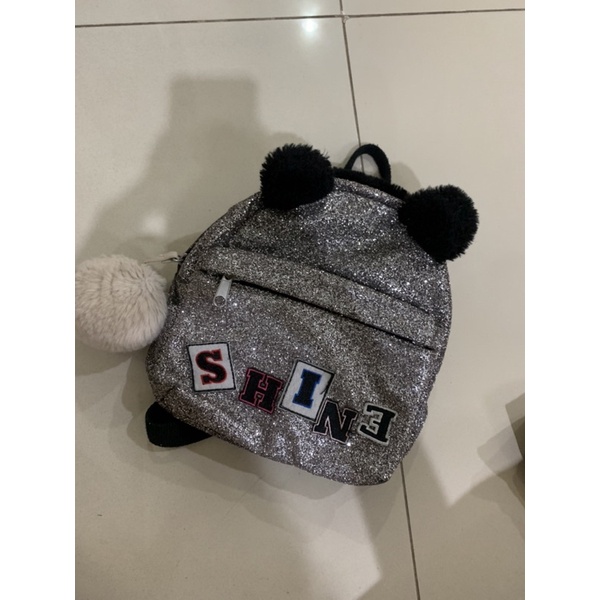 tas glitter shine beruang zara anak perempuan preloved