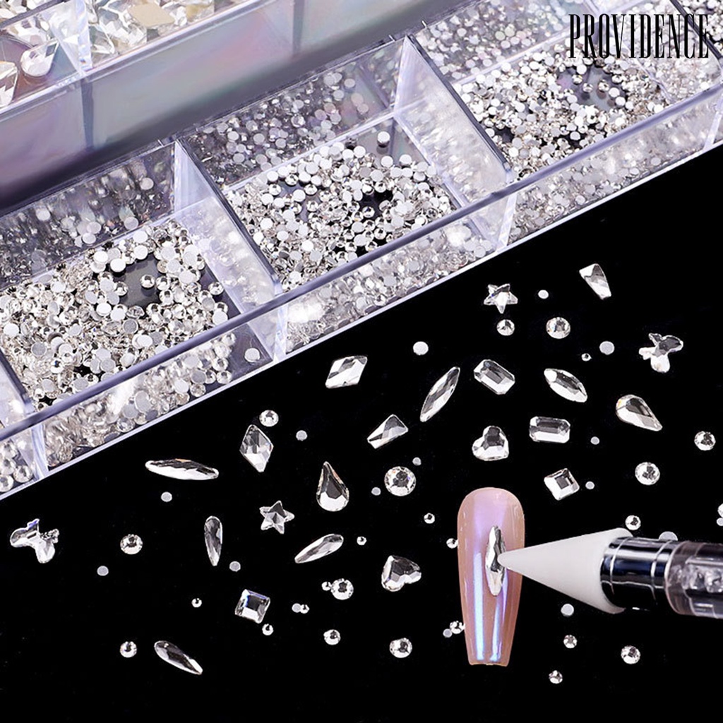 Providence 21 Grids/Box Nail Rhinestone Flat Head Irregular Shape Acrylic Luxury Shiny Nail Rhinestone for Beauty