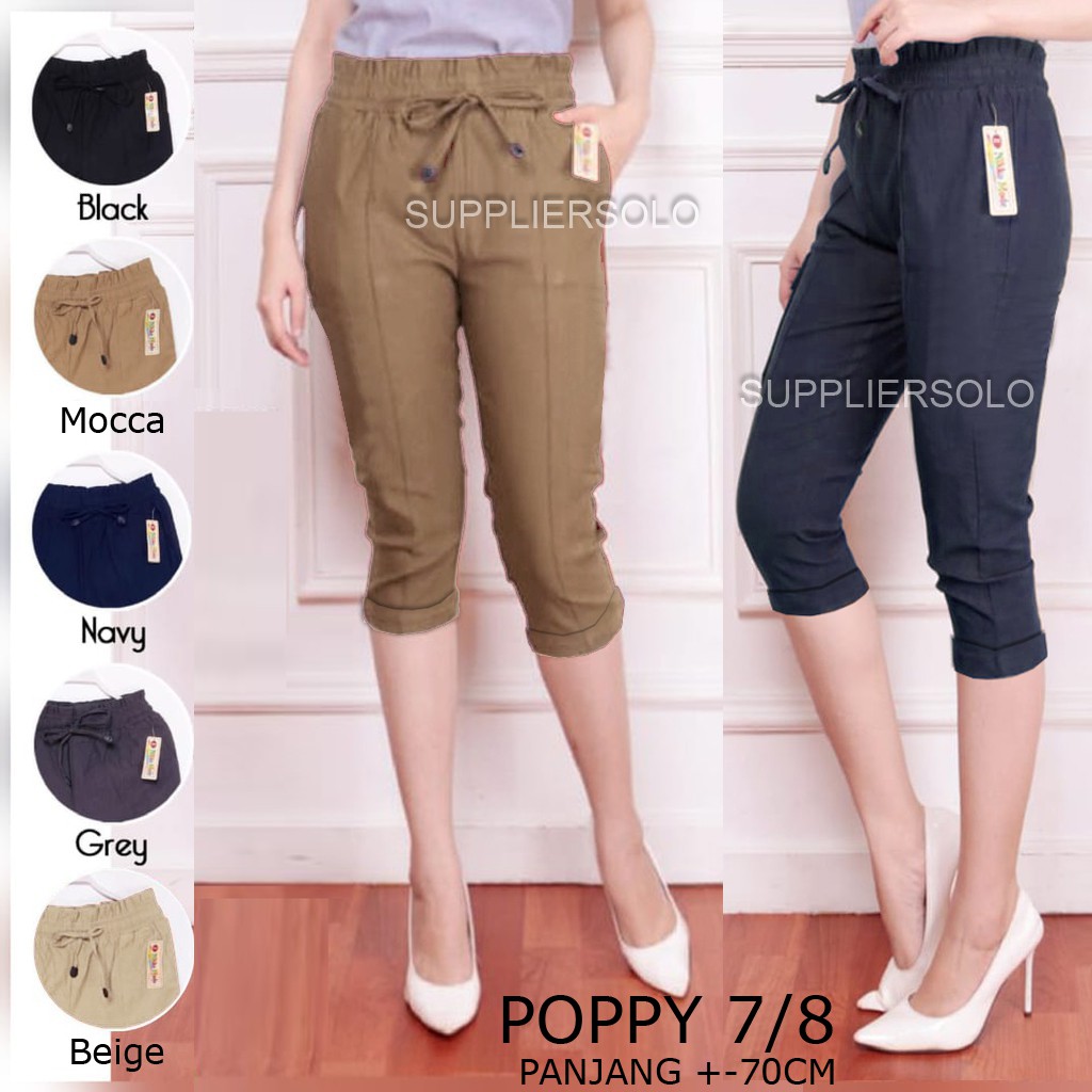 CELANA PENDEK POPPY TWILL COMBED 7/8 STANDART DAN JUMBO