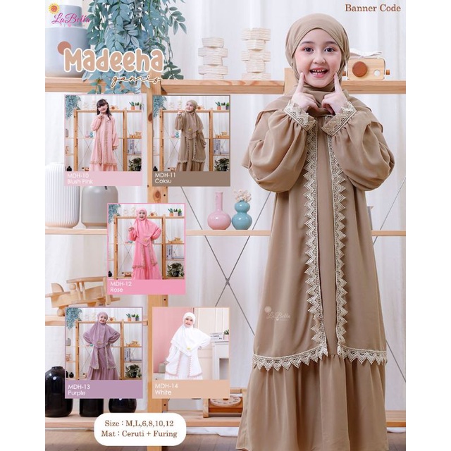 Gamis Madeena Labella G2U0 Best Seller Modern Lebaran Bisa Cod Long Dress Murah Promo Gamis Casual O