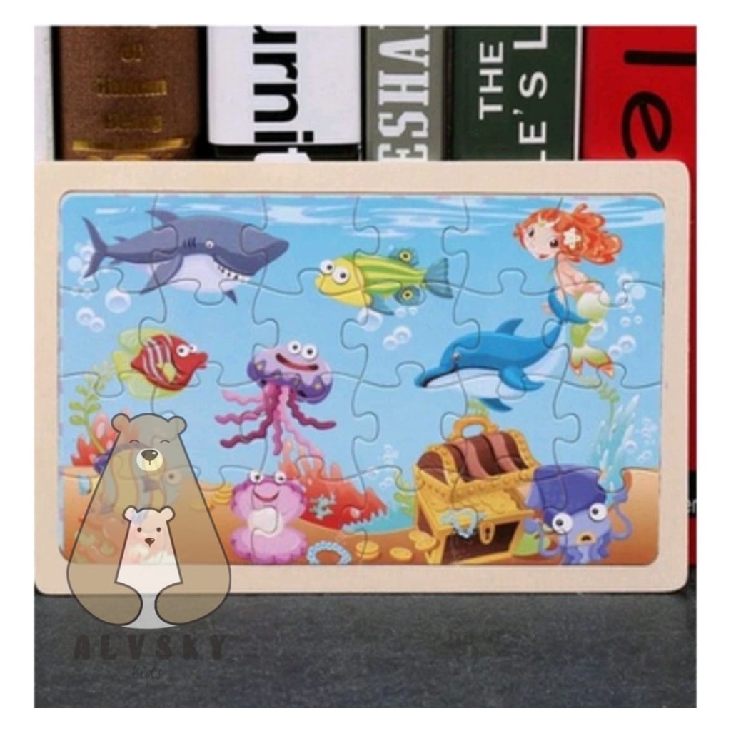 MAINAN EDUKATIF / JIGSAW PUZZLE / PUZZLE KAYU GAMBAR 24 PCS LUCU