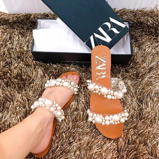  Zara  Pearl Flat Double Strap Sandal  451 Shopee  Indonesia