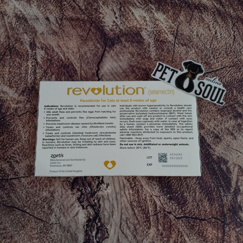 Revolution Blue For Cats 5,1-15lbs / Revolution obat kutu kucing 2,5-7,5kg obat scabies