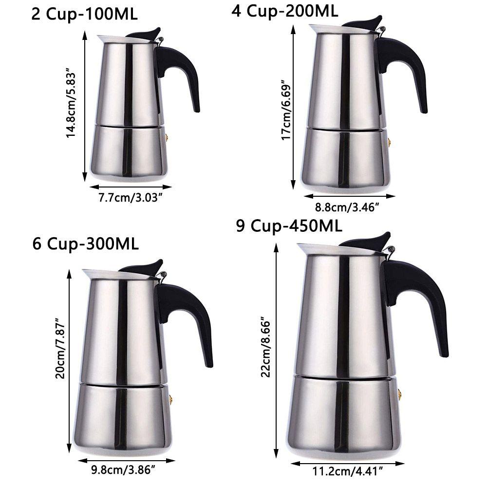 Suyo Alat Pembuat Kopi Espresso / Teh Manual Bahan Stainless Steel Tahan Panas 2 / 4 / 6 / 9 Cup