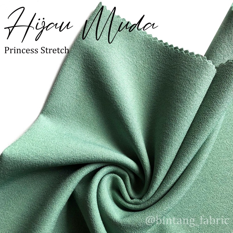 Bahan Kain Princess Stretch Lady Zara 1 meter-Hijau Muda