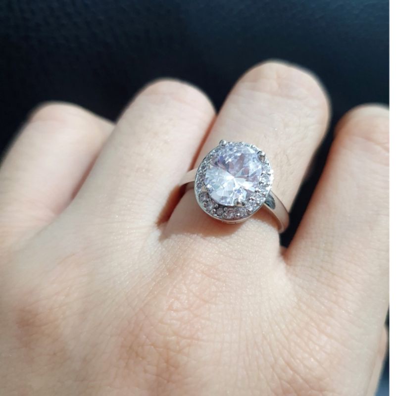 Cincin Titanium Asli silver model Udjust bisa setel besar kecil Anti karat Stainless steel 020