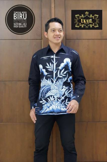 Batik Solo BURUNG KENARI Kemeja Pria Katun Halus Sragenan Full Furing