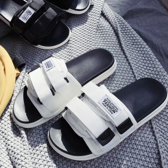 Sendal Slip On Casual Pria By Fashion Sandal Slop Sandal Kokop Murah Pria Wanita Kekinian (Unisex)-PUTIH Fashion