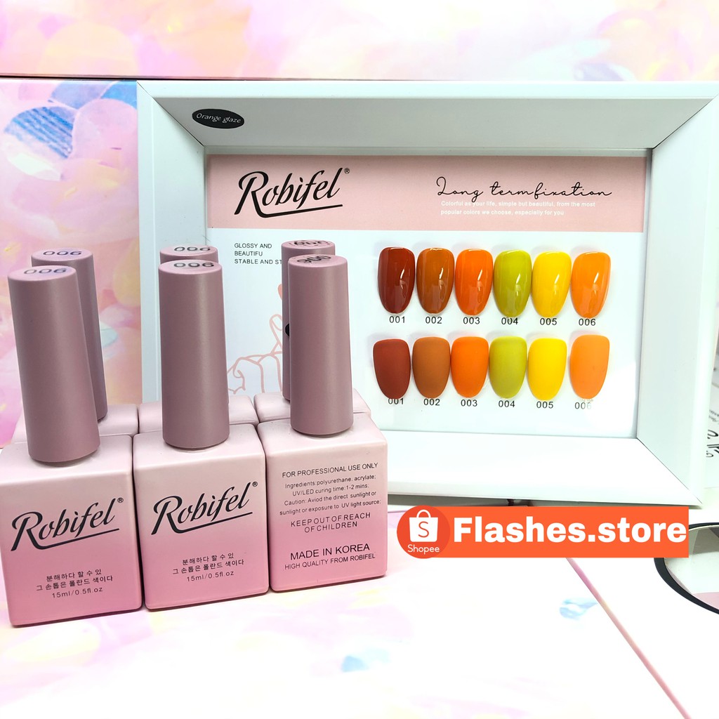 ROBIFEL SET ISI 6 WARNA NAIL POLISH GEL 15ml Made In Korea