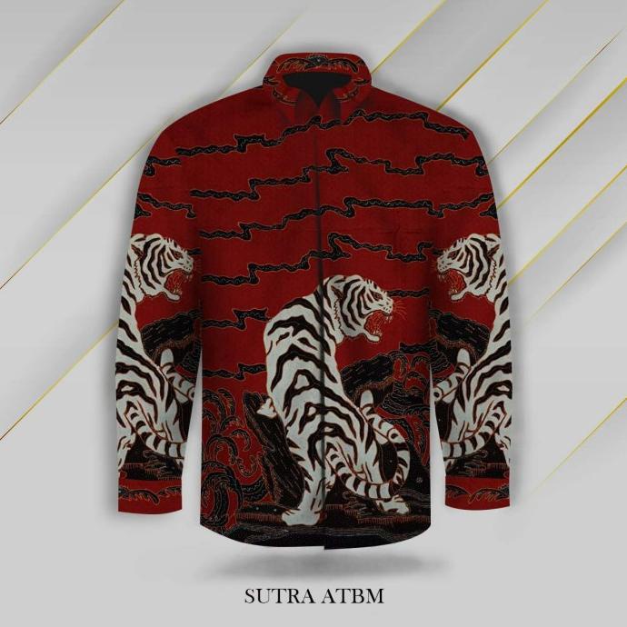 bahan batik tulis kemeja pria / motif Harimau