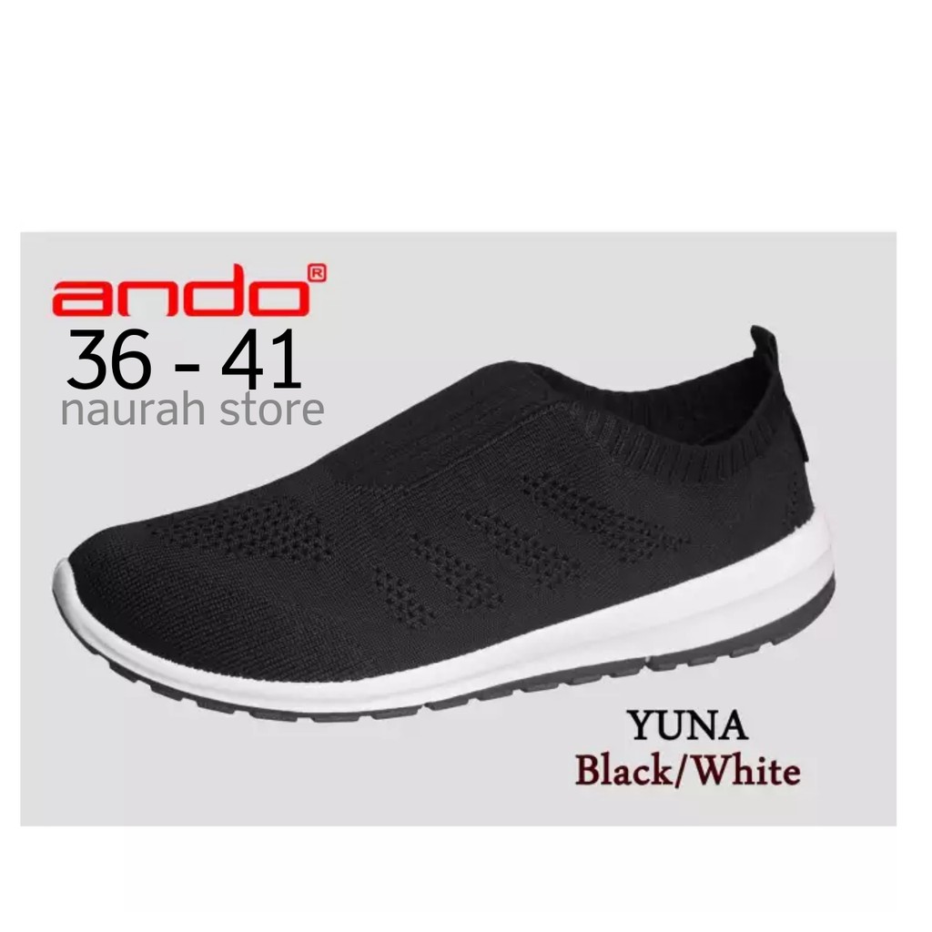 SEPATU WANITA ANDO YUNA 100% ORIGINAL Sneakers Rajut Trendy Elastis Kualitas Import Model Kaos Kaki