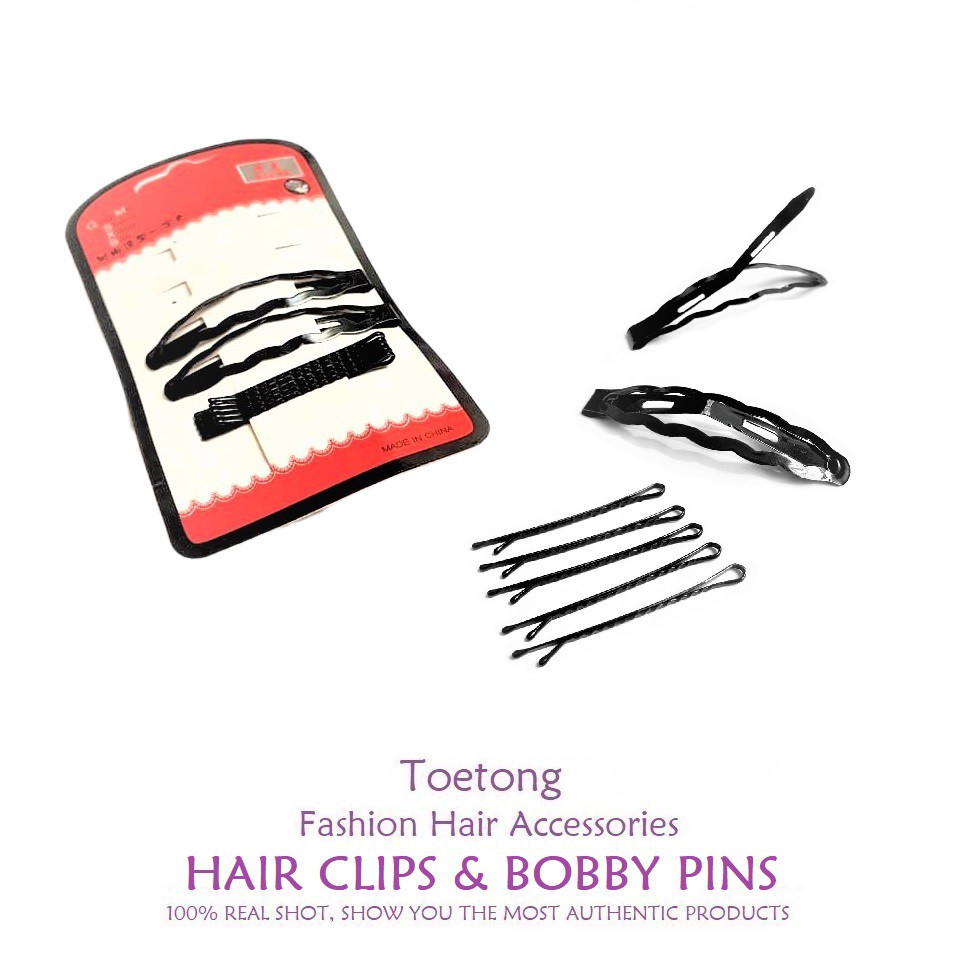 [12pcs] Jepit Rambut Tiptop Jepitan Lidi Untuk Sanggul Poni Set Hair Clips Bobby Pins