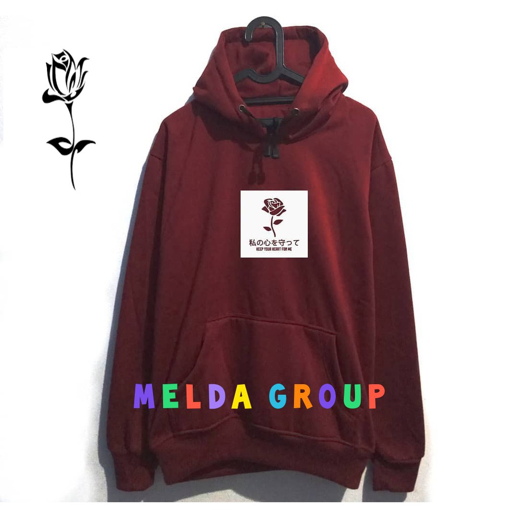 ( BISA COD ) SWEATER POLOS HOODIE BUNGA MAWAR JAKET MAWAR PREMIUM TERMURAH