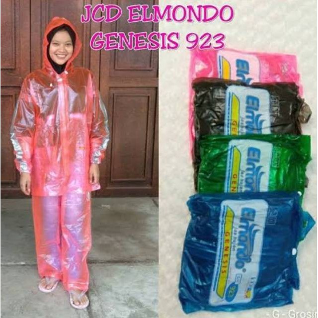 Jas Hujan Stelan Celana Genesis 923 Elmondo Jaket Celana transparan Setelan Motor Karet