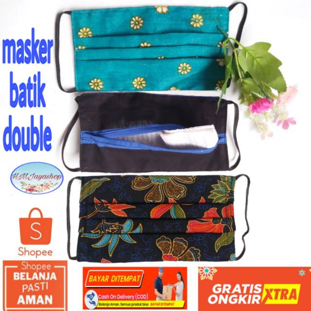 Masker Kain Batik Double Masker 2 lapis