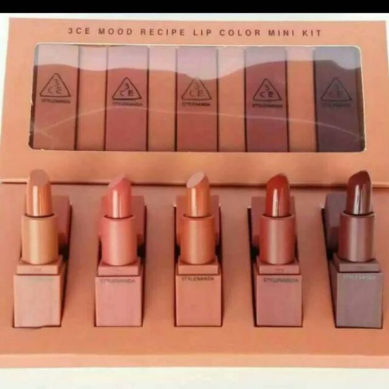 ✨Lipstik 3ce Mini Kit Nude 5 Pcs✨