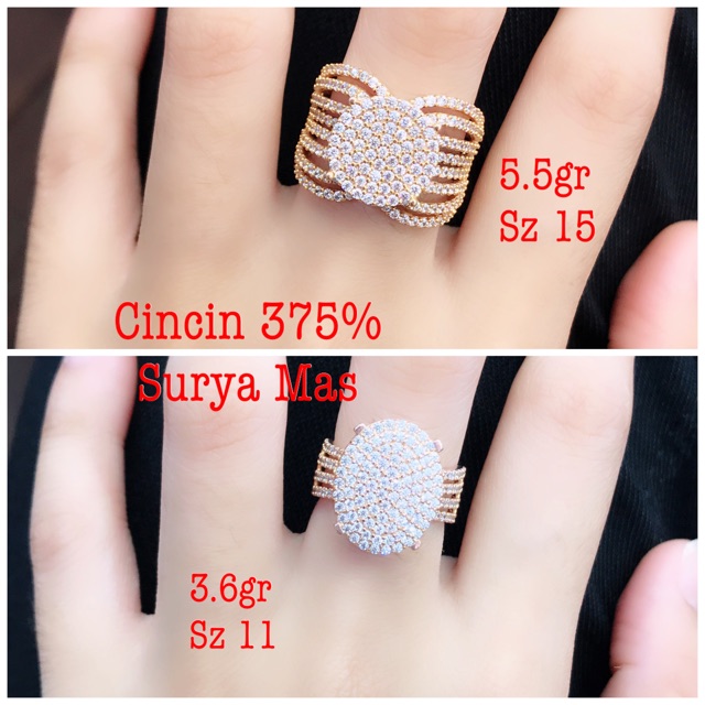 Cincin koin emas 375%