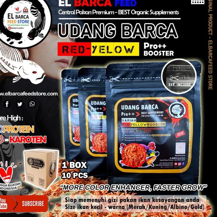 [KODE 6LQLS] Udang Kering Pro ++ El Barca Feed Pakan Ikan Channa Chana Cana Elbarca Barka