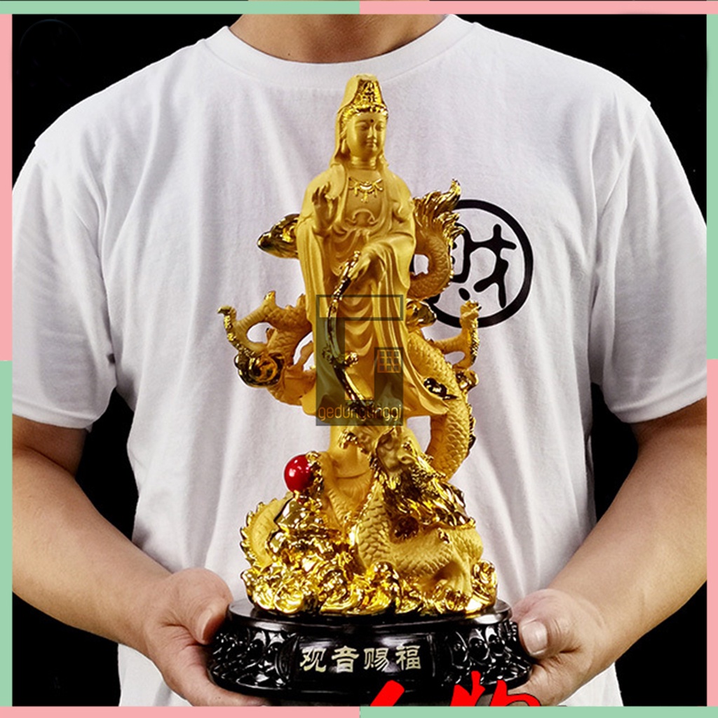 Pajangan Patung Hiasan Fengshui Puja Suci Meja Altar Sembahyang Sembayang Dewi Dewa Mak Kwan Kuan She Im Phosat Kwanim Guan Gwan Gwanse Eum Yin Pu Sa Kannon Kanzeon Rupang Avalokitesvara Bodhisattva Welas Asih Belas Kasih Naga Liong Aliong Budha Buddha