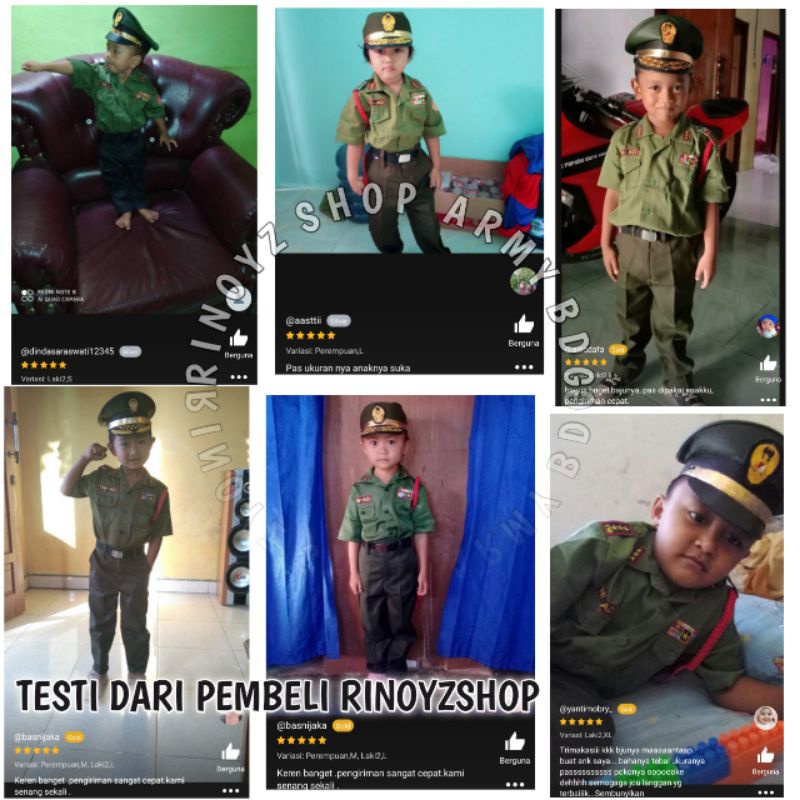 BEST SELLER SERAGAM PDH TNI AD ANAK / BAJU TNI AD ANAK/ KOSTUM TNI AD ANAK / BAJU KARNAVAL ANAK