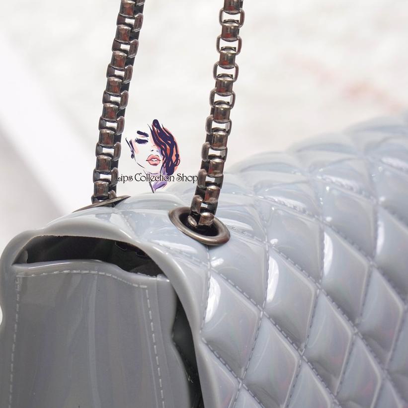 ➧ TAS JELLY GLOSSY IMPORT SIZE 22 CM ➴