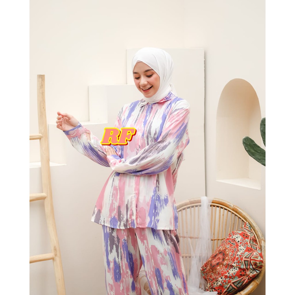 Setelan rayon premium / daily one set pajamas / setelan wanita