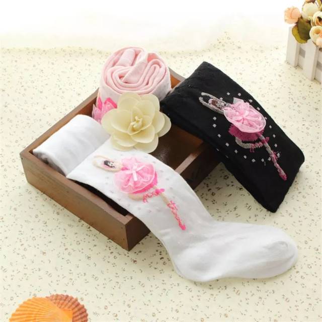 Ballerina stocking anak import putih pink hitam legging balet