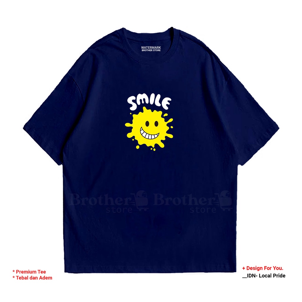 BROTHERSTORE - Kaos Distro Pria - Catoon 24s Tebal - Smile splahs Premium