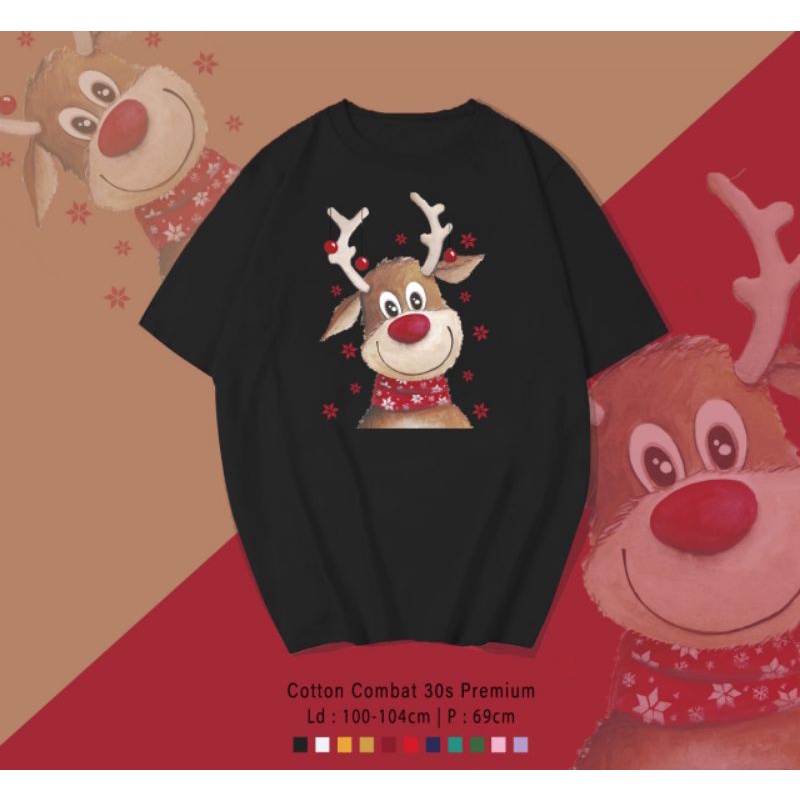 KAOS NATAL RUSA/TSHIRT MERRY CHRISTMAS DEER RUSA/KAOS DEER