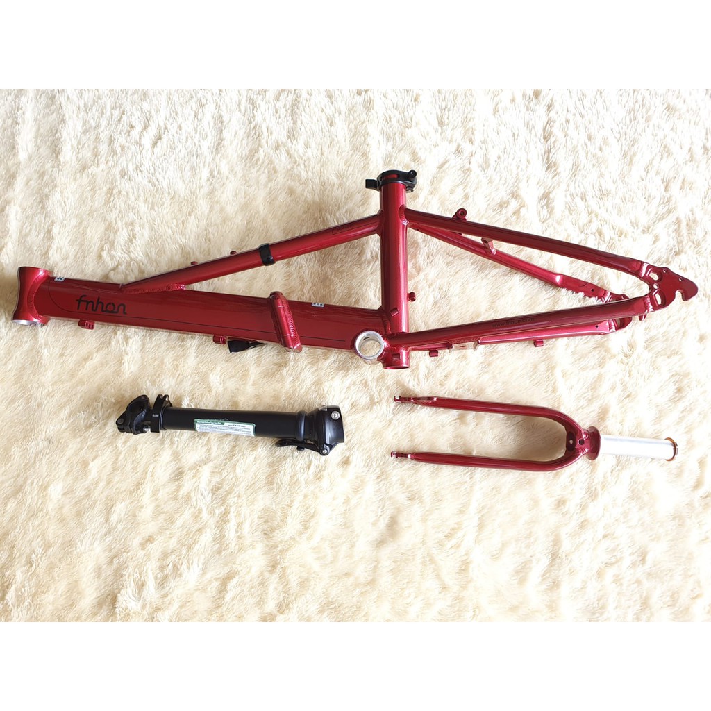 Frame dan HP Fnhon Monsoon Red Merah 20 inch U brake Alumunium Aluminium Monson Mon Soon Handle Post