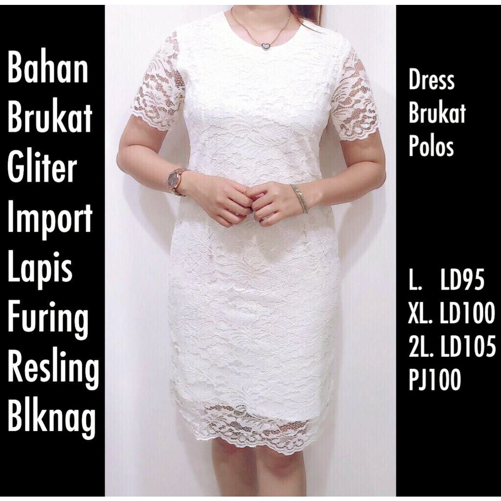 Gudang_mukenaku Dress Brukat Bunga Lapis Furing COD bisa bayar di tempat tujuan Dress Pesta Import Pakaian Fashion Wanita Real Picture