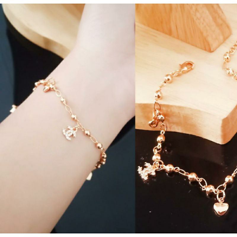 Fourfashion Gelang xuping lapis emas terlaris 24k