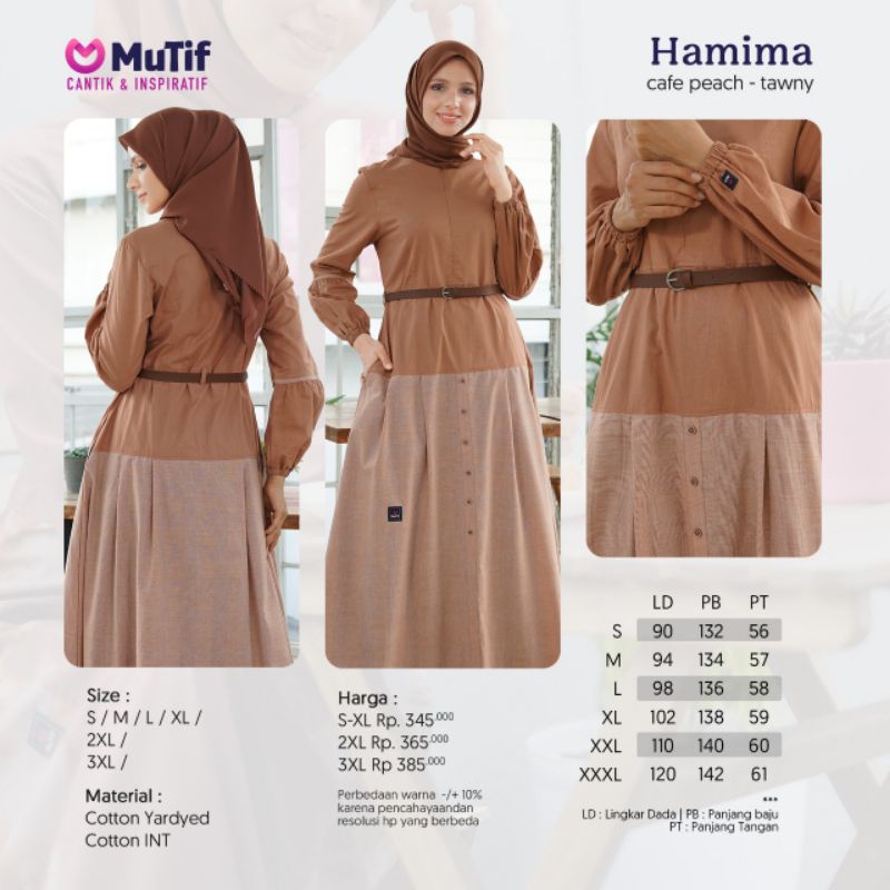 GAMIS MUTIF HAMIMA OLD ROSE RAPTURE HAMIMA CAFE PEACH TAWNY